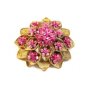 Vintage 1950's Gold Tone & Pink Rhinestone Brooch