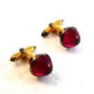 Vintage Gold R.P. on Silver & Red Cufflinks by Correct