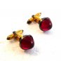 Vintage Gold R.P. on Silver & Red Cufflinks by Correct