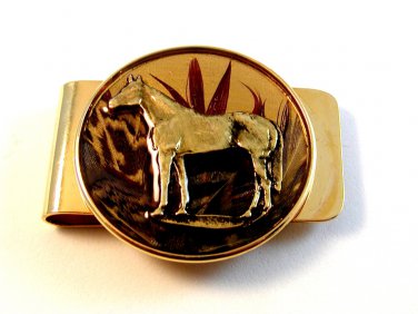 New Old Stock Horse Standing in Field Money Clip