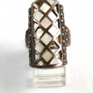 Sterling Silver & Mother of Pearl Fashion Ring Size 8