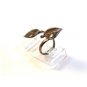 Vintage Signed ICC Mexican Sterling Silver & Abalone Leaf Ring Size 4