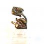 Vintage Signed ICC Mexican Sterling Silver & Abalone Leaf Ring Size 4