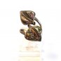 Vintage Signed ICC Mexican Sterling Silver & Abalone Leaf Ring Size 4