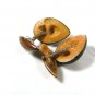 Vintage Very Odd Black Amberish Dark Orange Cufflinks by Unbranded 73015