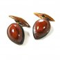 Vintage Very Odd Black Amberish Dark Orange Cufflinks by Unbranded 73015