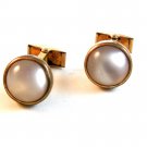 Vintage 1950's - 1960's Silver Tone & White Cufflinks by Tweed