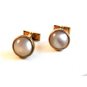 Vintage 1950's - 1960's Silver Tone & White Cufflinks by Tweed