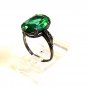 Vintage Sterling Silver & Green Stone Ring Size 8 Marked Orlando