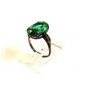 Vintage Sterling Silver & Green Stone Ring Size 8 Marked Orlando