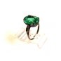 Vintage Sterling Silver & Green Stone Ring Size 8 Marked Orlando