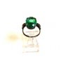 Vintage Sterling Silver & Green Stone Ring Size 8 Marked Orlando