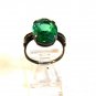 Vintage Sterling Silver & Green Stone Ring Size 8 Marked Orlando