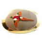 Vintage 2 Tone Silver & Gold Enameled Pheasant Belt Buckle