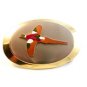 Vintage 2 Tone Silver & Gold Enameled Pheasant Belt Buckle