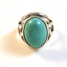 Vintage Southwest Sterling Silver & Turquoise Ring Size 9 1/4