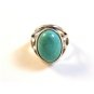 Vintage Southwest Sterling Silver & Turquoise Ring Size 9 1/4