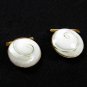 Vintage Goldtone & White Sea Shell Button Cufflinks Unbranded 72315