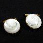 Vintage Goldtone & White Sea Shell Button Cufflinks Unbranded 72315