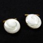 Vintage Goldtone & White Sea Shell Button Cufflinks Unbranded 72315