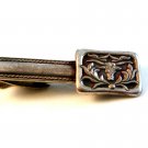 Vintage Sterling Silver Western Long Horn Cowboy Tie Clasp by Hickok U.S.A.