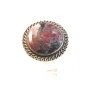 Vintage Native American Silver & Natural Stone Ring Size 8