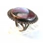 Vintage Native American Silver & Natural Stone Ring Size 8