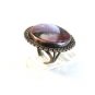 Vintage Native American Silver & Natural Stone Ring Size 8