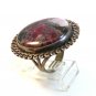 Vintage Native American Silver & Natural Stone Ring Size 8
