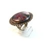 Vintage Native American Silver & Natural Stone Ring Size 8