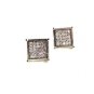 Sterling Silver & Clear CZ's Square Pierced Fashion Earrings 11052013