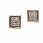 Sterling Silver & Clear CZ's Square Pierced Fashion Earrings 11052013