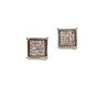 Sterling Silver & Clear CZ's Square Pierced Fashion Earrings 11052013