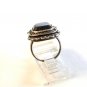 Edwardian / Art Deco Sterling Silver & Hematite & Marcasite Ring Size 6