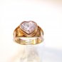 Vintage Sterling Silver & Cz Heart Ring Size 7 1/2