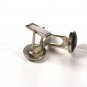 70's - 90's Silvertone & Black Round Cufflinks Unbranded 72015