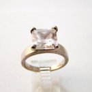 Vintage Sterling Silver & Huge Sparkley Cz Engagement Ring 8 1/2