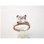 Vintage Sterling Silver & Huge Sparkley Cz Engagement Ring 8 1/2