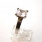 Vintage Sterling Silver & Huge Sparkley Cz Engagement Ring 8 1/2