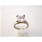 Vintage Sterling Silver & Huge Sparkley Cz Engagement Ring 8 1/2