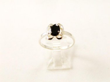 Sterling Silver & Black Onyx Ring Size 9