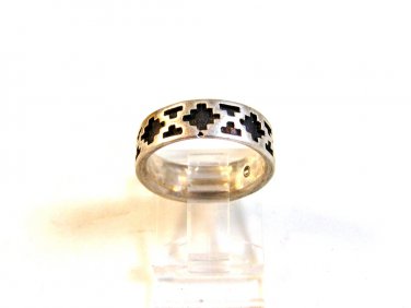 Vintage Signed Teme Native American Navajo Ring Size 6