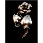 Vintage Sterling Silver Flower Brooch Signed AT 01012013bfe