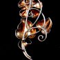 Vintage Sterling Silver Flower Brooch Signed AT 01012013bfe
