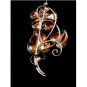 Vintage Sterling Silver Flower Brooch Signed AT 01012013bfe