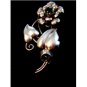 Vintage Sterling Silver Flower Brooch Signed AT 01012013bfe