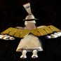 Huge Vintage Mexican Sterling Silver 2 Tone Angel Pendant 01032013kd