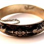 Vintage Siam Sterling Silver Black Niello Dancer Bangle Bracelet