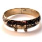 Vintage Siam Sterling Silver Black Niello Dancer Bangle Bracelet