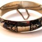 Vintage Siam Sterling Silver Black Niello Dancer Bangle Bracelet